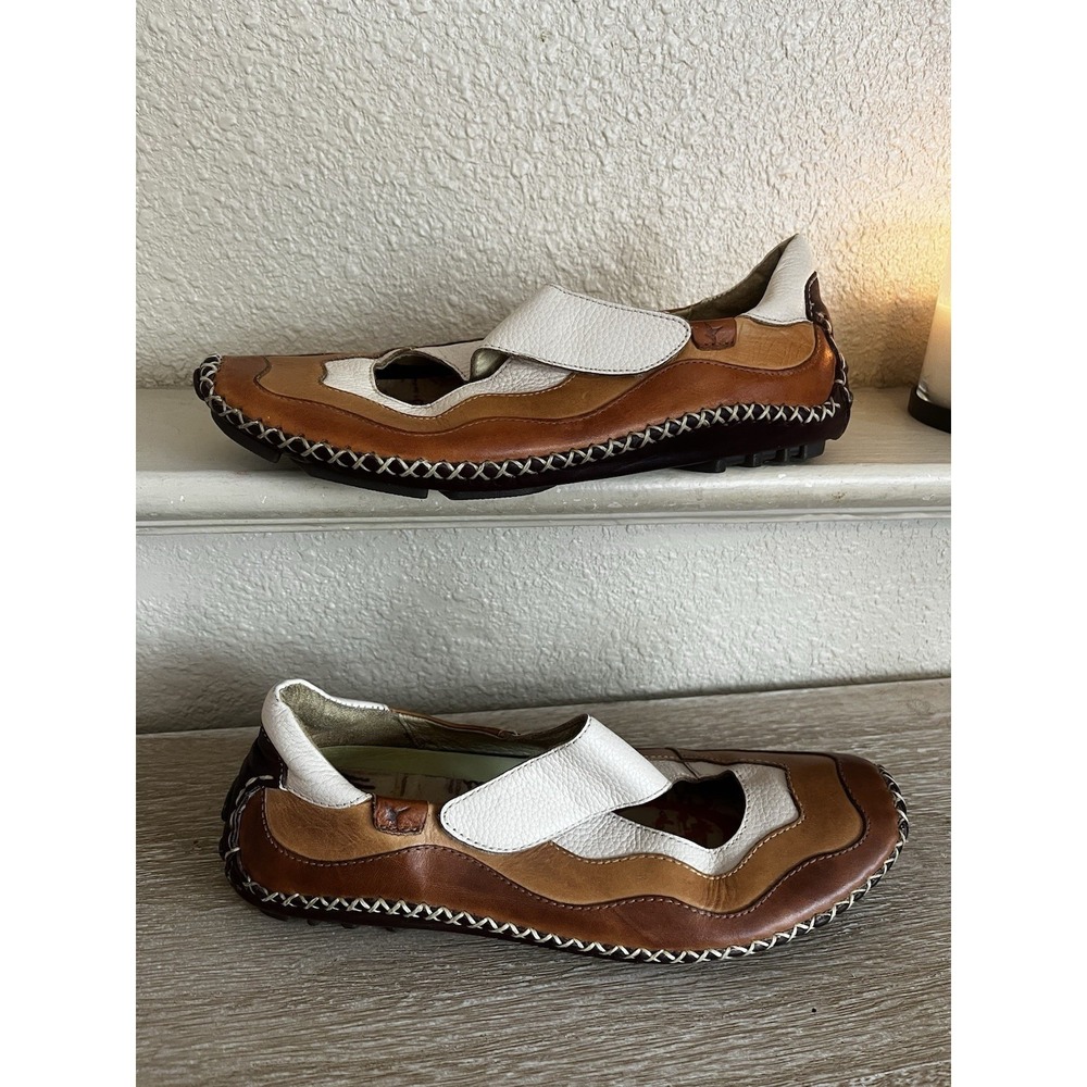 Pikolinos Women's Perforated Leather Shoes Strappy Slip On‎ Size 37